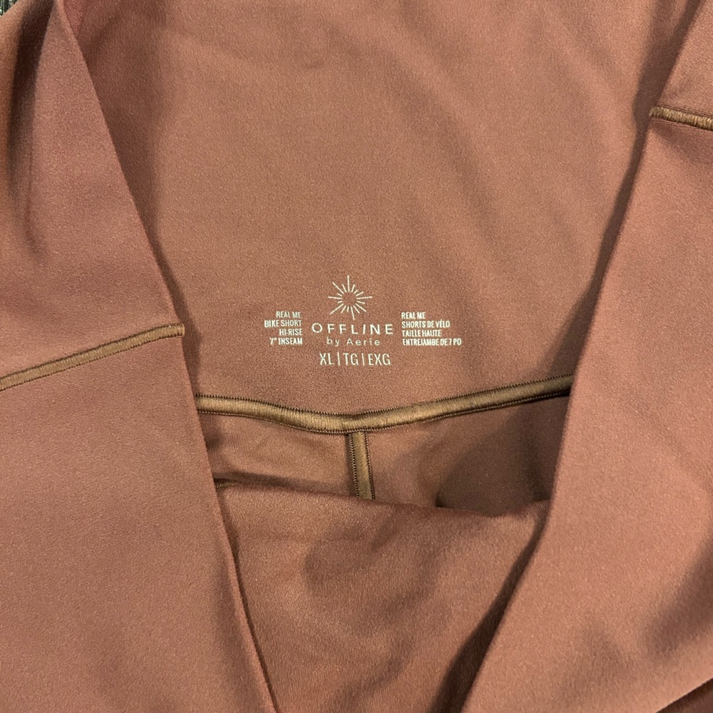 Aerie Offline Real Me Crossover Biker Shorts 7in - burgundy - Picture 2 of 6